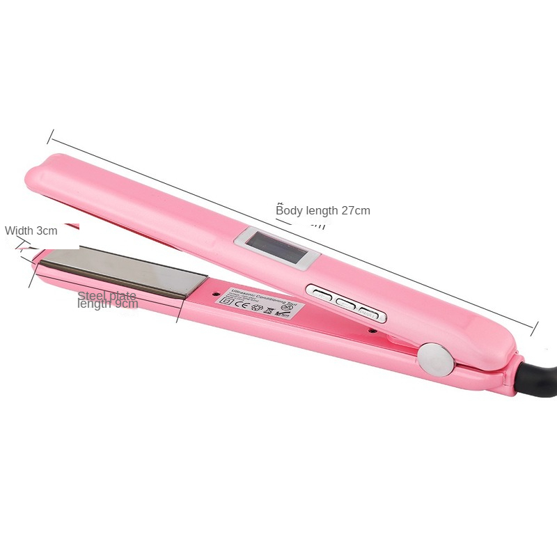 Infrared Hair Care Iron Ultrasonic Hair Straightener for Frizzy Dry Hair Keratin Repair Warm Mist Irons Recovers Damaged 220623