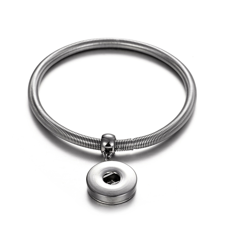 Mixed 12 Styles 18mm snap button charm Bracelet silver gold link chain three snaps buttons Bracelets Jewelry for women men
