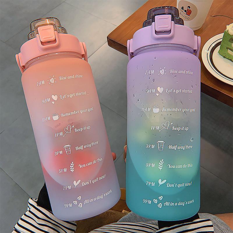 Water Bottles 2L Large Capacity Bottle With Bounce Cover Time Scale Reminder Frosted Leakproof Cup For Outdoor Sports Fitness, F 2000ml
Water Bottles 2L Large Capacity Bottle With Bounce Cover Time Scale Reminder Frosted Leakproof Cup For Outdoor Sports Fitness, F 2000ml