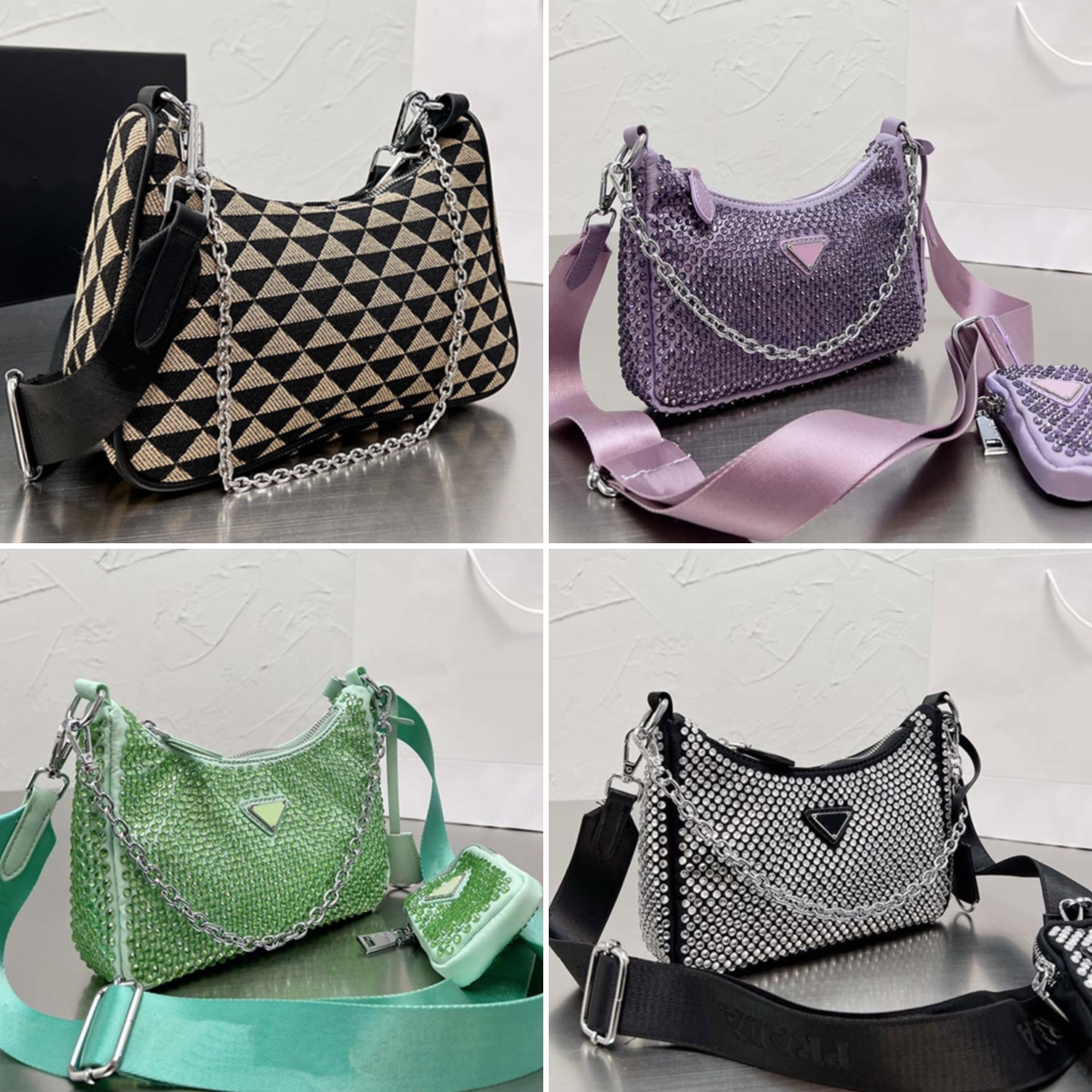 Three In One Hobo Bag Unisex Women Bag Crossbody Shoulder Bags Diamante Metal Zipper Hardware Letters Chain Printing Wide Strap High Quality Independent Wallets, Just a box
Three In One Hobo Bag Unisex Women Bag Crossbody Shoulder Bags Diamante Metal Zipper Hardware Letters Chain Printing Wide Strap High Quality Independent Wallets, Just a box
