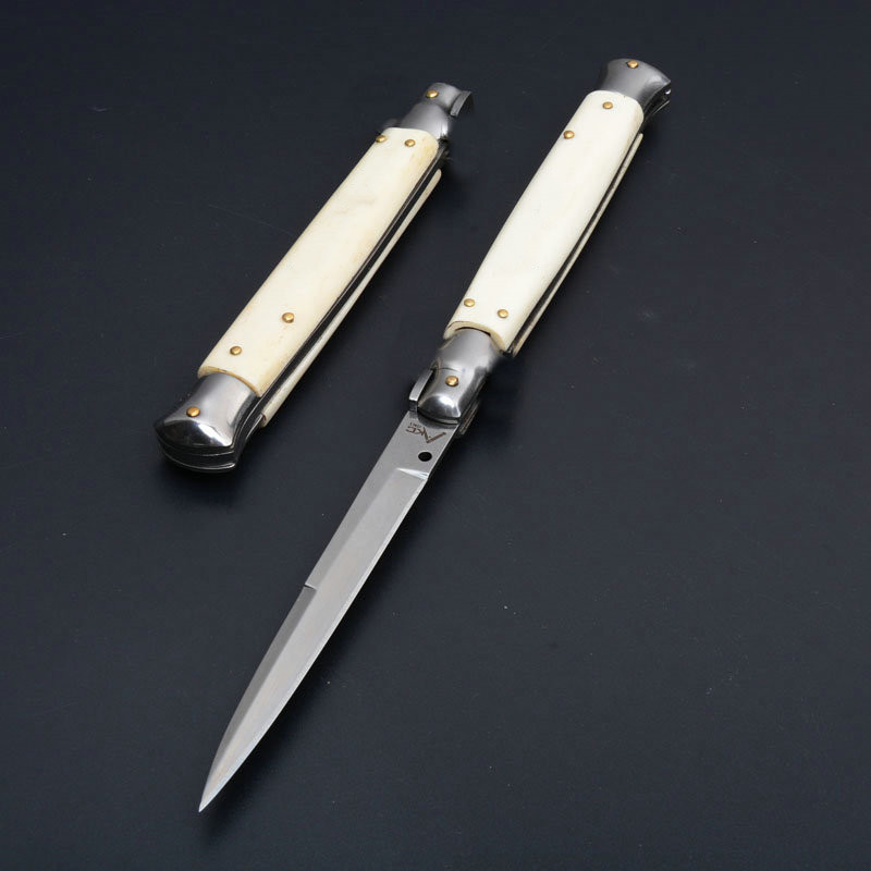 11 Inch Italian Godfather Mafia Stiletto 9Cr18Mov Horn Handle Tactical Pocket Knife Horizontal Automatic Camping Hunting Survival EDC Tools
11 Inch Italian Godfather Mafia Stiletto 9Cr18Mov Horn Handle Tactical Pocket Knife Horizontal Automatic Camping Hunting Survival EDC Tools