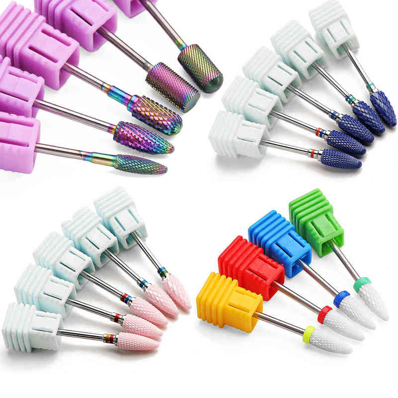Nail Gel Toy 29 Type Drill Bits for Electric Manicure Machine Accessory Rainbow Tungsten Carbide Ceramic Milling Cutter Files 0328