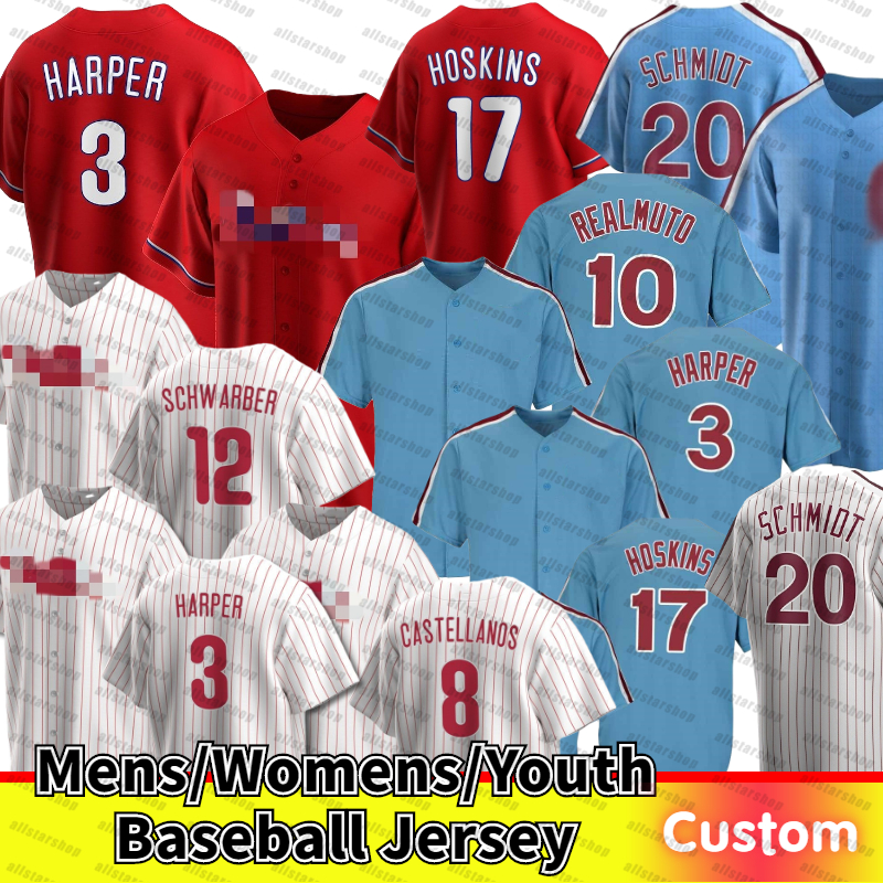 Custom Baseball Jersey 3 Bryce J.T. Realmuto Harper Nick Castellanos Kyle Schwarber Rhys Hoskins Lenny Mike Schmidt Dykstra Aaron Nola Didi Gregorius Alec Bohm, Mens(feichengren)
Custom Baseball Jersey 3 Bryce J.T. Realmuto Harper Nick Castellanos Kyle Schwarber Rhys Hoskins Lenny Mike Schmidt Dykstra Aaron Nola Didi Gregorius Alec Bohm, Mens(feichengren)
