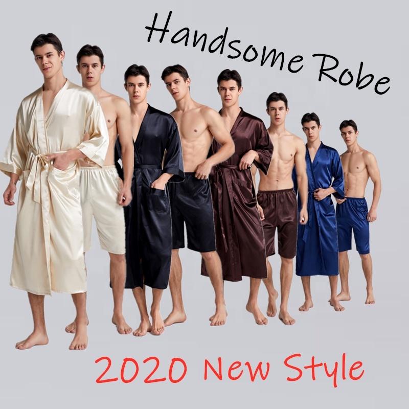 Men' Sleepwear Satin Robe Men With Pants Silk Set Polyester Spandex Muti Colors Long BathrobeMen, Champagne
Men' Sleepwear Satin Robe Men With Pants Silk Set Polyester Spandex Muti Colors Long BathrobeMen, Champagne