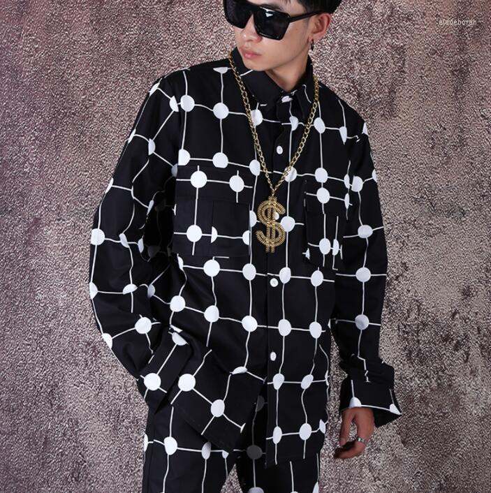 Men's Casual Shirts Fashion Shirt Men Long Sleeve Teenage Korean Dot Loose Hip Hop Net Red Mens Personality Stage Singer Dance B626Men's Eld, Only shirt
Men's Casual Shirts Fashion Shirt Men Long Sleeve Teenage Korean Dot Loose Hip Hop Net Red Mens Personality Stage Singer Dance B626Men's Eld, Only shirt