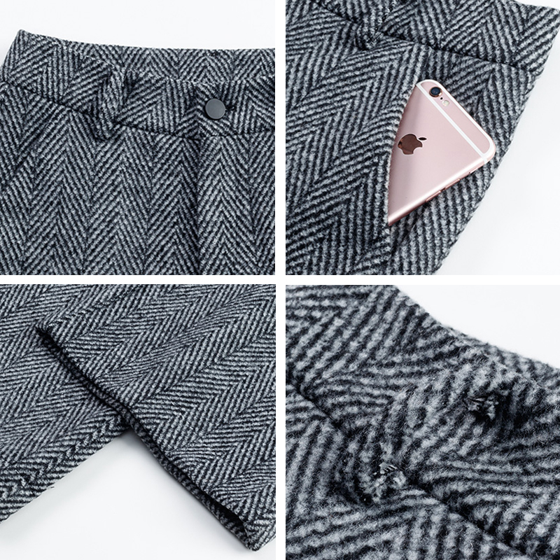 Autumn Office Lady Solid Pants Female Loose Woolen Wide Leg For Women Casual Plus Size 4XL High Waist baggy Trousers 220325