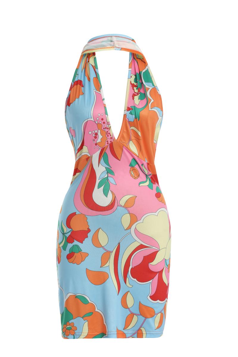 Casual Dresses Ladies Sexy Chest Hollow Dress Summer Women Floral Printing Hanging Neck Tie Up Sleeveless Backless Slim Short SkirtCasual, Colorful
Casual Dresses Ladies Sexy Chest Hollow Dress Summer Women Floral Printing Hanging Neck Tie Up Sleeveless Backless Slim Short SkirtCasual, Colorful