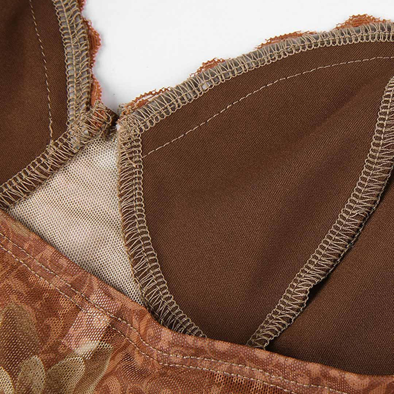 Fashion Y2K Women's Tank Lace Trim Paisley Pattern Corset Cami Tops Basic Female Clothing High Street Autumn Women Shirt 220316