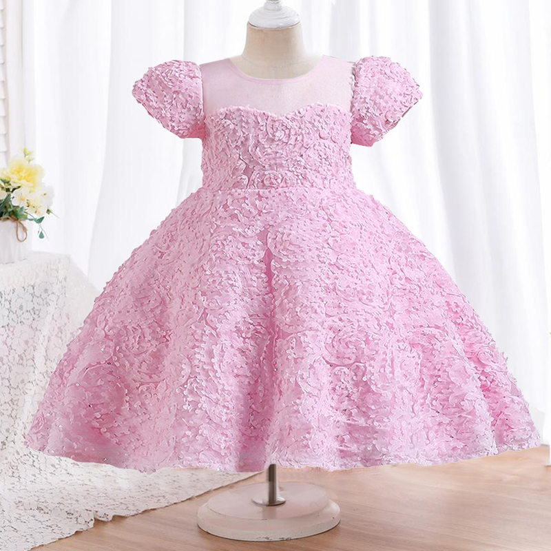Kids Tutu Birthday Princess Party Dress for Girls Infant Lace Children Bridesmaid Elegant Dress for Girl baby Girls Clothes 220707