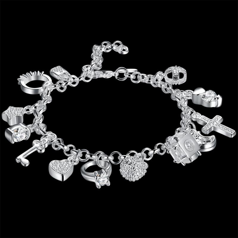 Bangle Bracelet N925 Jewelry Silver Color Fashion Lead Shrimp Buckle 18.8CM Chain H144
Bangle Bracelet N925 Jewelry Silver Color Fashion Lead Shrimp Buckle 18.8CM Chain H144