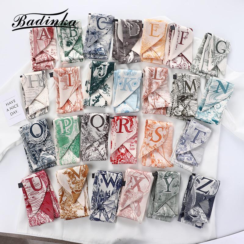 Scarves Designer 26 Initial Letter Printed Long Skinny Purse Bag Scarf Silk Bandana Women Small Hair Tie Scarfs For Ladies 2022Scarves
Scarves Designer 26 Initial Letter Printed Long Skinny Purse Bag Scarf Silk Bandana Women Small Hair Tie Scarfs For Ladies 2022Scarves