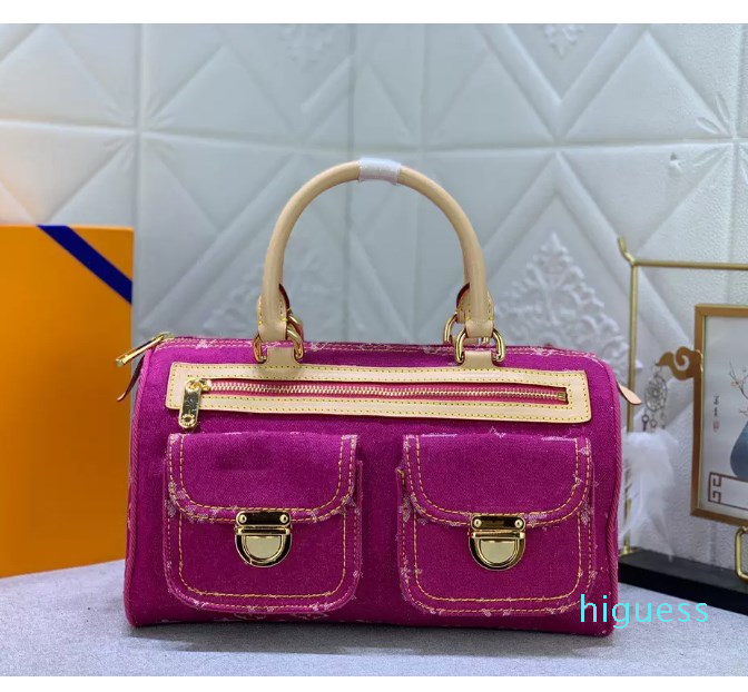 quality Designer denim Handbags Purses Large Capacity Shopping Bag Women Totes Travel New Fashion Shoulder Bags Crossbody red canvas sac 3 style 2022