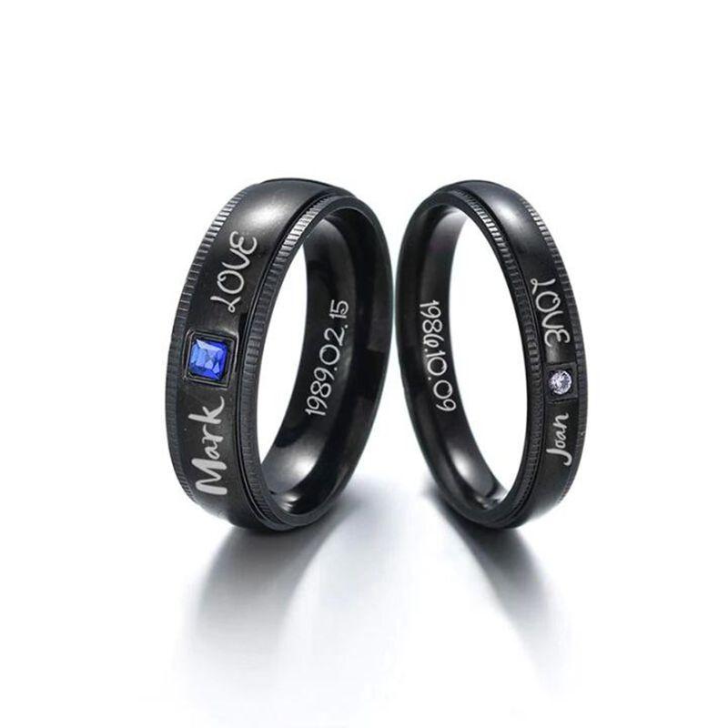 Wedding Rings Charm Couple Men Stainless Steel Rhinestones Zircon Women Band Set Valentine Day Jewelry Engrave NameWedding
Wedding Rings Charm Couple Men Stainless Steel Rhinestones Zircon Women Band Set Valentine Day Jewelry Engrave NameWedding
