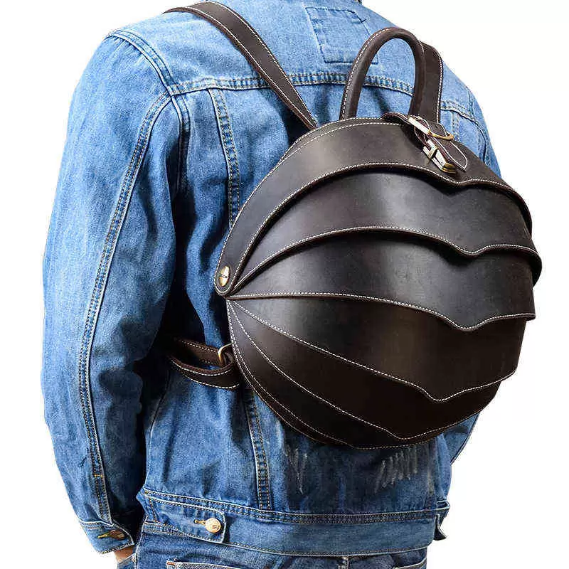 Backpack Leather Creative Personality Beetle Backpack Men's and Women's Round Schoolbag Crazy Horse Leather Bag
Backpack Leather Creative Personality Beetle Backpack Men's and Women's Round Schoolbag Crazy Horse Leather Bag