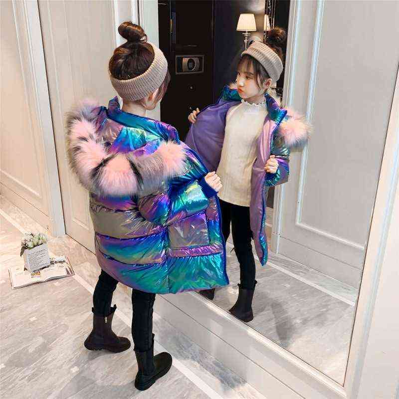 3-14 Year Children Winter Jacket For Girls Jacket Fashion Hooded Teenager Girls Long Parka Snowsuit Outerwear Christmas Children clothing J220718