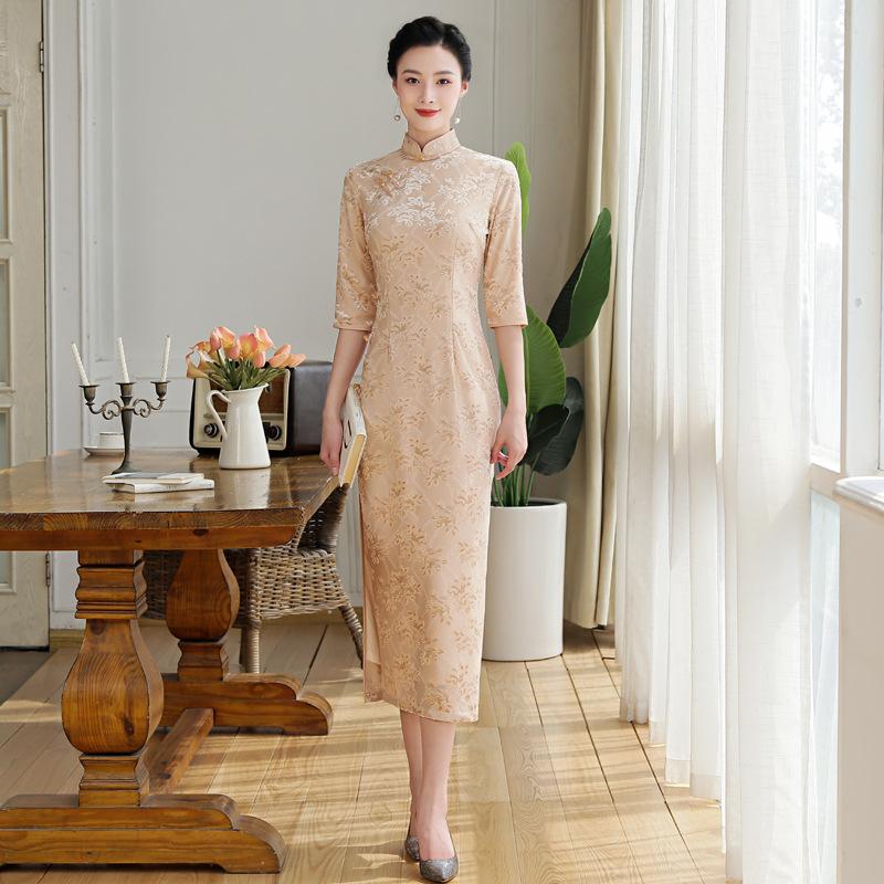 Ethnic Clothing Velour Chinese Traditional Qipao Mandarin Collar Women Party Dress Gown Flower Sexy Cheongsam Plus Size 3XL 4XL Vintage Vest
Ethnic Clothing Velour Chinese Traditional Qipao Mandarin Collar Women Party Dress Gown Flower Sexy Cheongsam Plus Size 3XL 4XL Vintage Vest