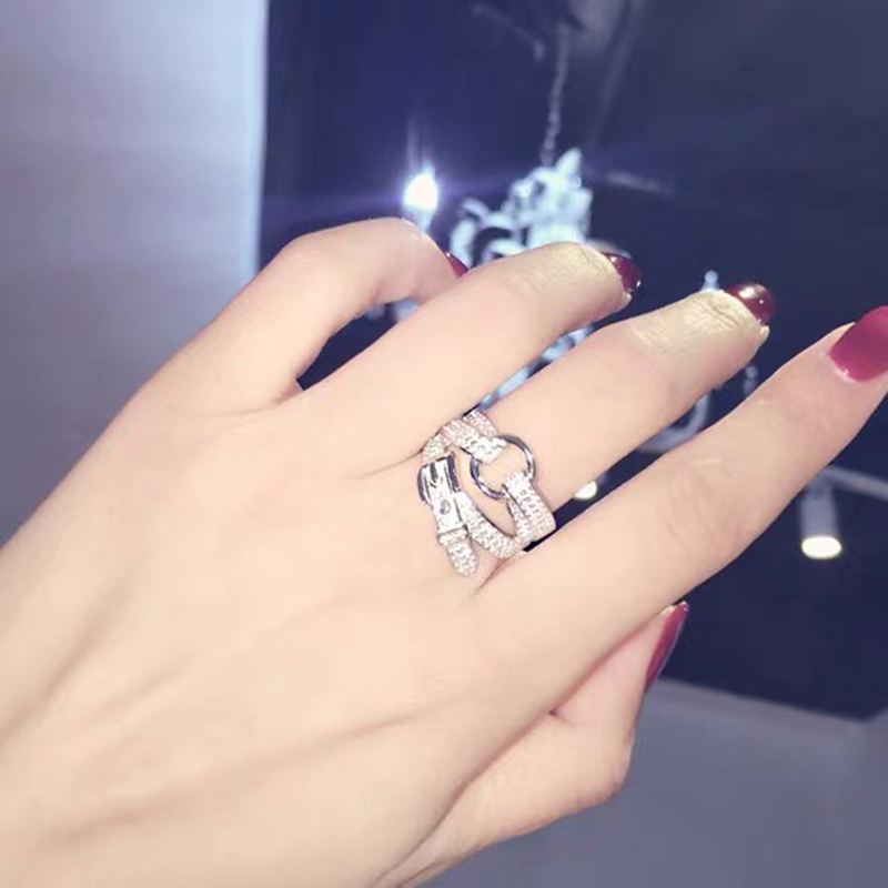 s Designers Sier Ring for Women Fashionable and Versatile Jewelry Woman Top Quality Personality Creative Adjustable Belt Buckle Rings Very Good