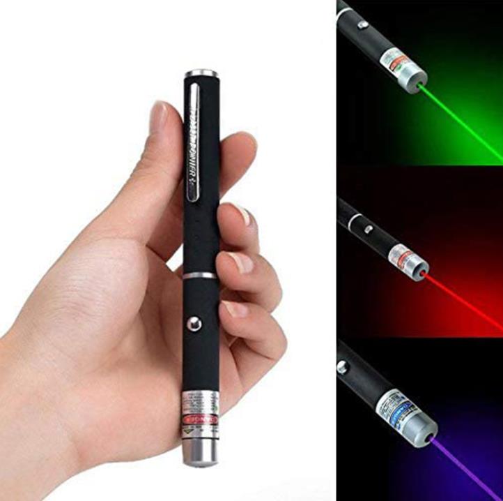Great Powerful Green Blue Purple Red Laser Pointer Pen Stylus Beam Light Lights 5mW Professional High Power Laser SN3689