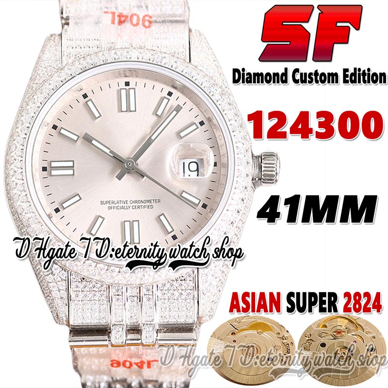 SF Latest ew124300 A2824 Automatic Mens Watch tw126331 jh114300 Diamond inlay Case Silver Stick Markers Dial 904L Steel Iced Out Diamonds Bracelet eternity Watches, Watch waterproof cost
SF Latest ew124300 A2824 Automatic Mens Watch tw126331 jh114300 Diamond inlay Case Silver Stick Markers Dial 904L Steel Iced Out Diamonds Bracelet eternity Watches, Watch waterproof cost