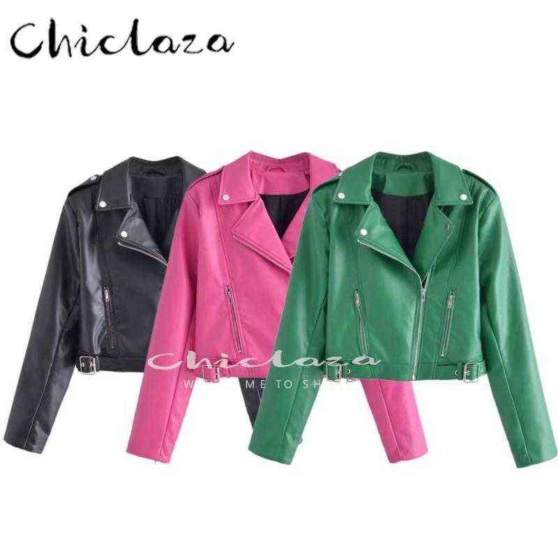 Chiclaza Women 2022 Spring Autumn Fashion Vintage Green Faux Leather Jacket Casual Zipper Black Biker Jacket Female Short Outfit J220727, Rose red
Chiclaza Women 2022 Spring Autumn Fashion Vintage Green Faux Leather Jacket Casual Zipper Black Biker Jacket Female Short Outfit J220727, Rose red