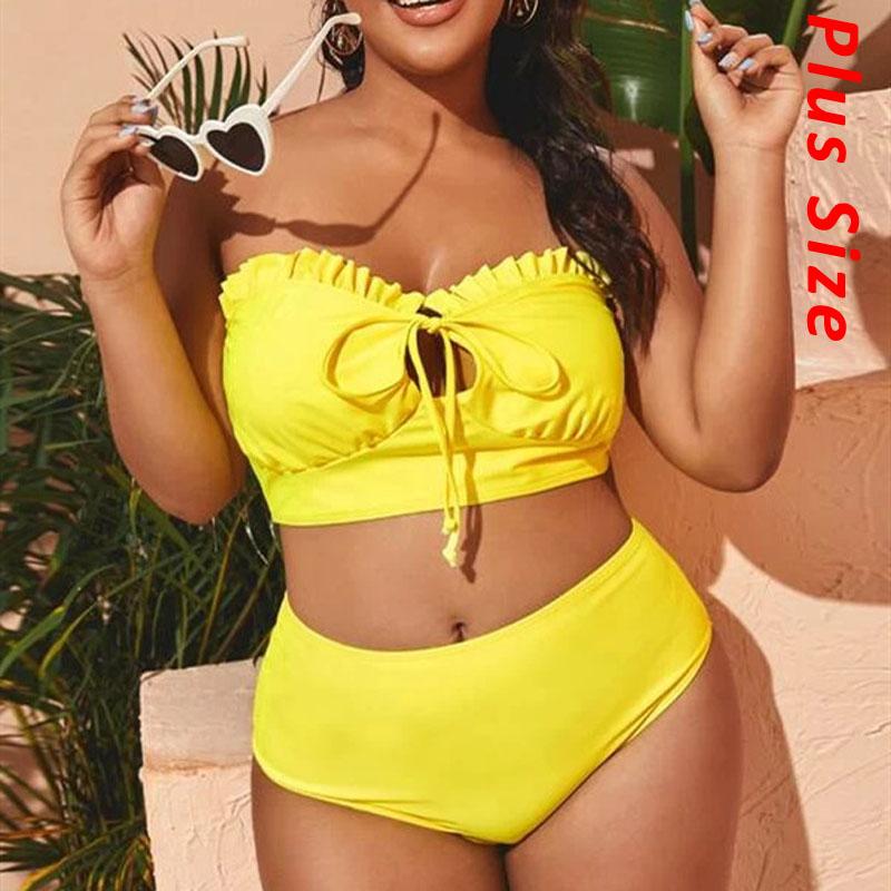 Women's Plus Size Tracksuits Siwmsuit Ruffle Bikini Women High Waist Swimwear Halter Bathing Suit Sexy Large Sizes Push UpWomen's, Yellow
Women's Plus Size Tracksuits Siwmsuit Ruffle Bikini Women High Waist Swimwear Halter Bathing Suit Sexy Large Sizes Push UpWomen's, Yellow