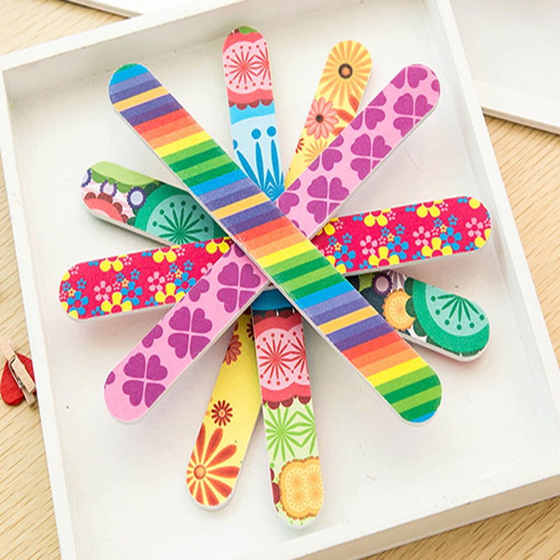 17.8*2cm 2-Side Nail Files Art Acrylic Polish Grind Sand File Block Buffer Make Up Manicure Tool Random color