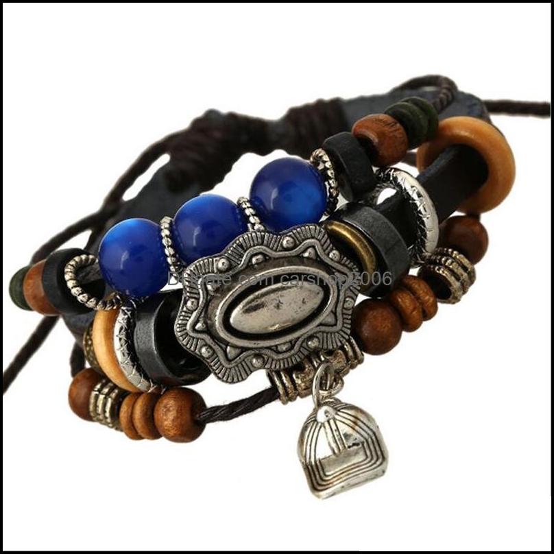 Charm Bracelets Jewelry Men Leather Bracelet Fashion Handmade Wrap Charms Wristbands Bangles For Women Man Jewerly Wholesale 0483Wh Drop Del
Charm Bracelets Jewelry Men Leather Bracelet Fashion Handmade Wrap Charms Wristbands Bangles For Women Man Jewerly Wholesale 0483Wh Drop Del