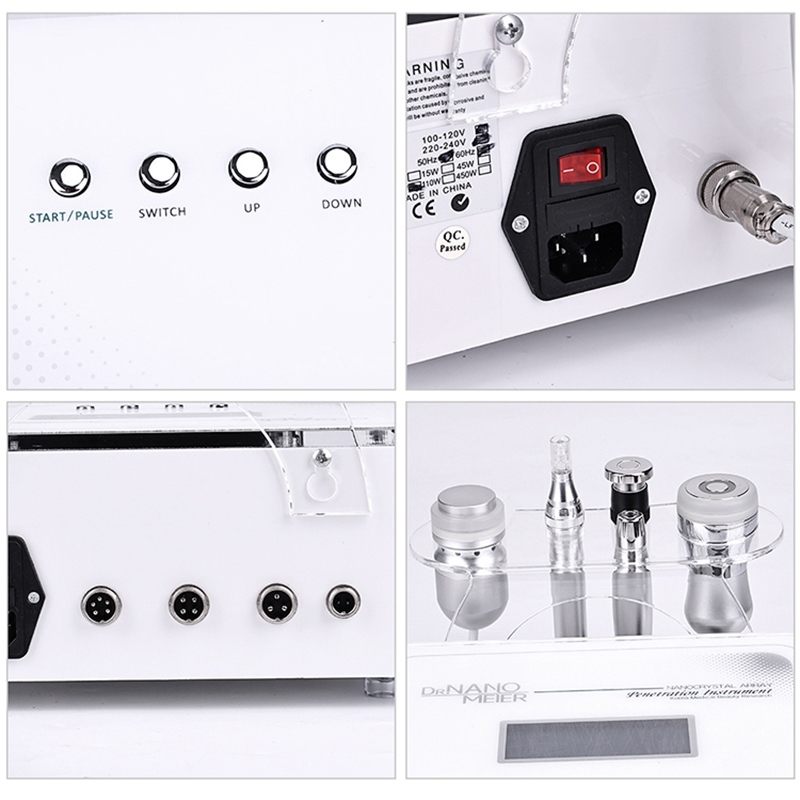 4 in 1 Multifunctional Facial Mesotherapy Beauty Salon Spa Machine Anti Aging Skin Rejuvenation Wrinkle Removal Face Lifting RF BIO Dermapen Micro Cur