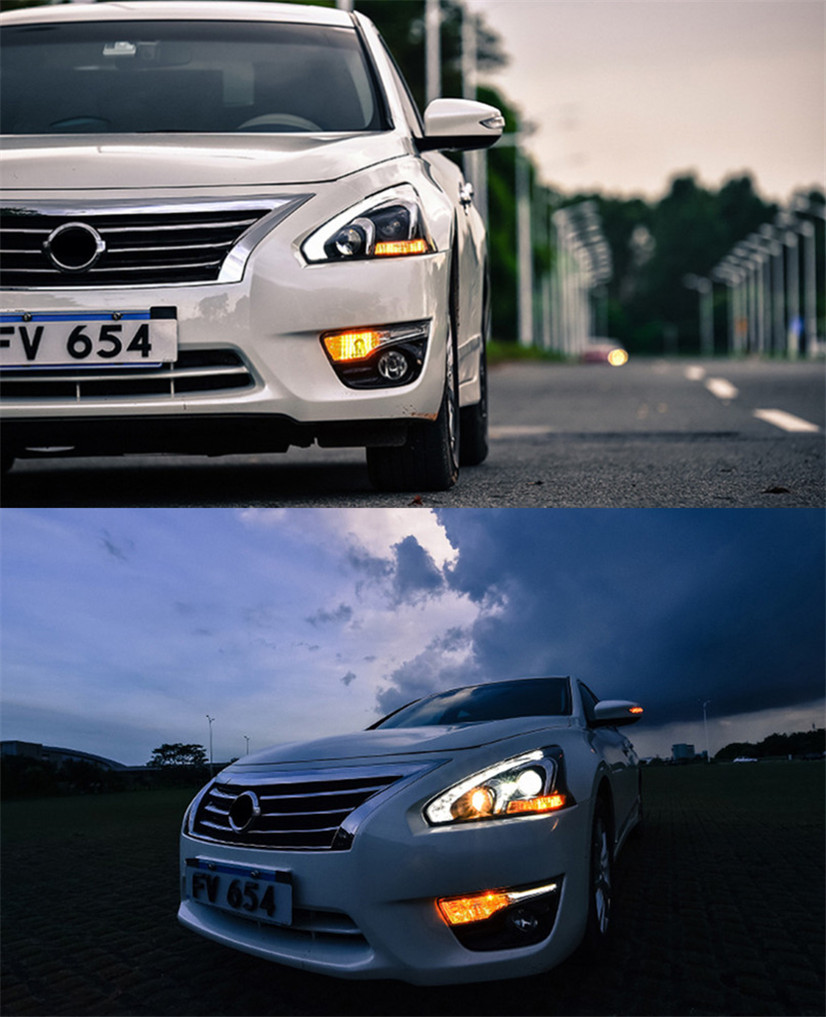 Cars Headlight For Nissan Teana 2013-20 15 Headlights LED DRL Running Lights Bi-Xenon Beam Fog Lights Angel Eyes Auto