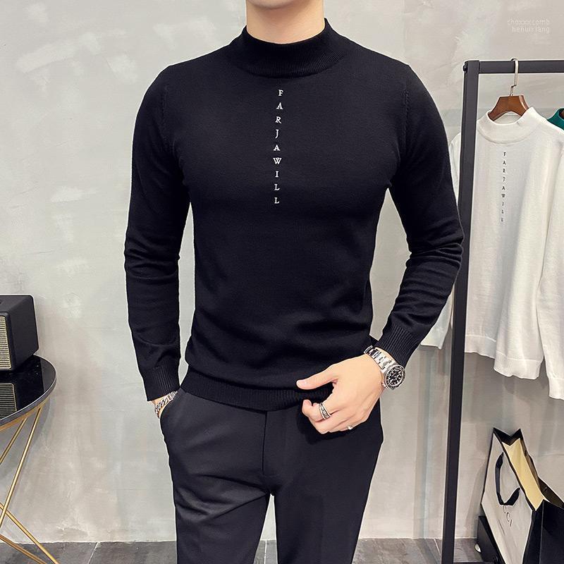 Men's Sweaters 2022 Autumn Winter Sweater British Slim Long Sleeve Base Knitted Pullovers Male Half Turtleneck Knittwear Pullover Homme, Black 
Men's Sweaters 2022 Autumn Winter Sweater British Slim Long Sleeve Base Knitted Pullovers Male Half Turtleneck Knittwear Pullover Homme, Black