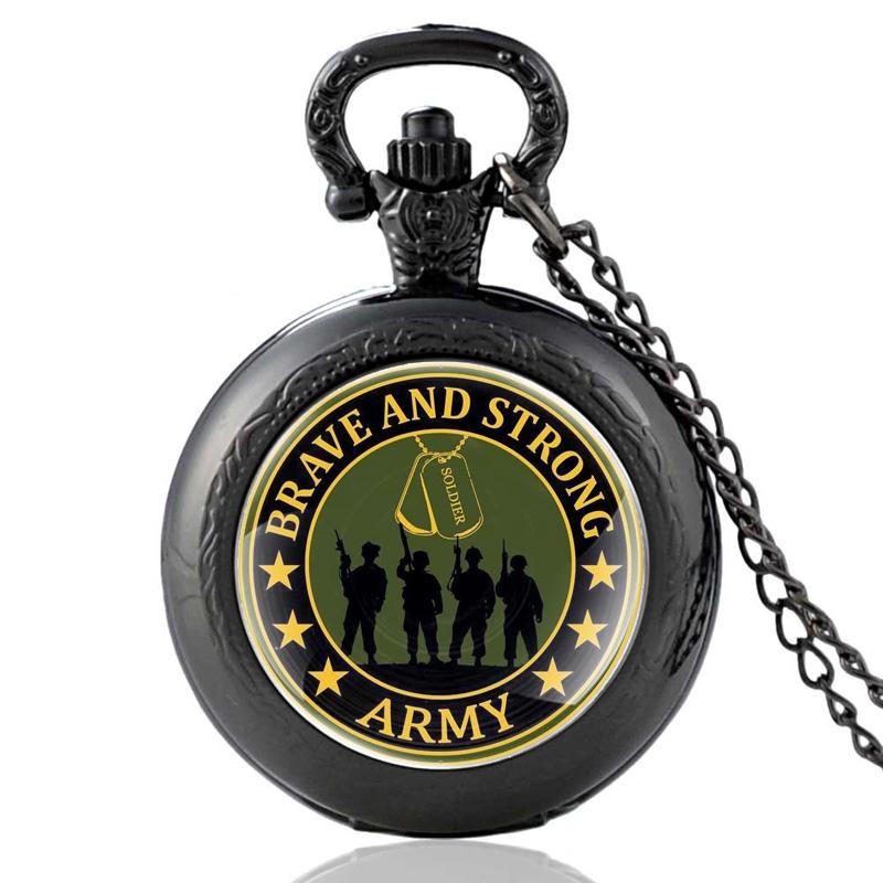 Pocket Watches Brave And Strong Soldier Army Glass Cabochon Quartz Watch Vintage Men Women Pendant Necklace GiftsPocket, Black
Pocket Watches Brave And Strong Soldier Army Glass Cabochon Quartz Watch Vintage Men Women Pendant Necklace GiftsPocket, Black