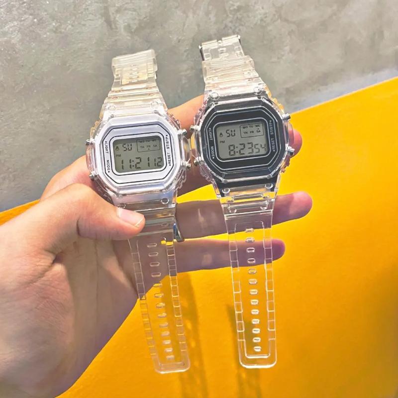 Wristwatches Fashion Transparent Digital Watch Square Women Watches Sports Electronic Wrist For Children Clock Drop, Black
Wristwatches Fashion Transparent Digital Watch Square Women Watches Sports Electronic Wrist For Children Clock Drop, Black
