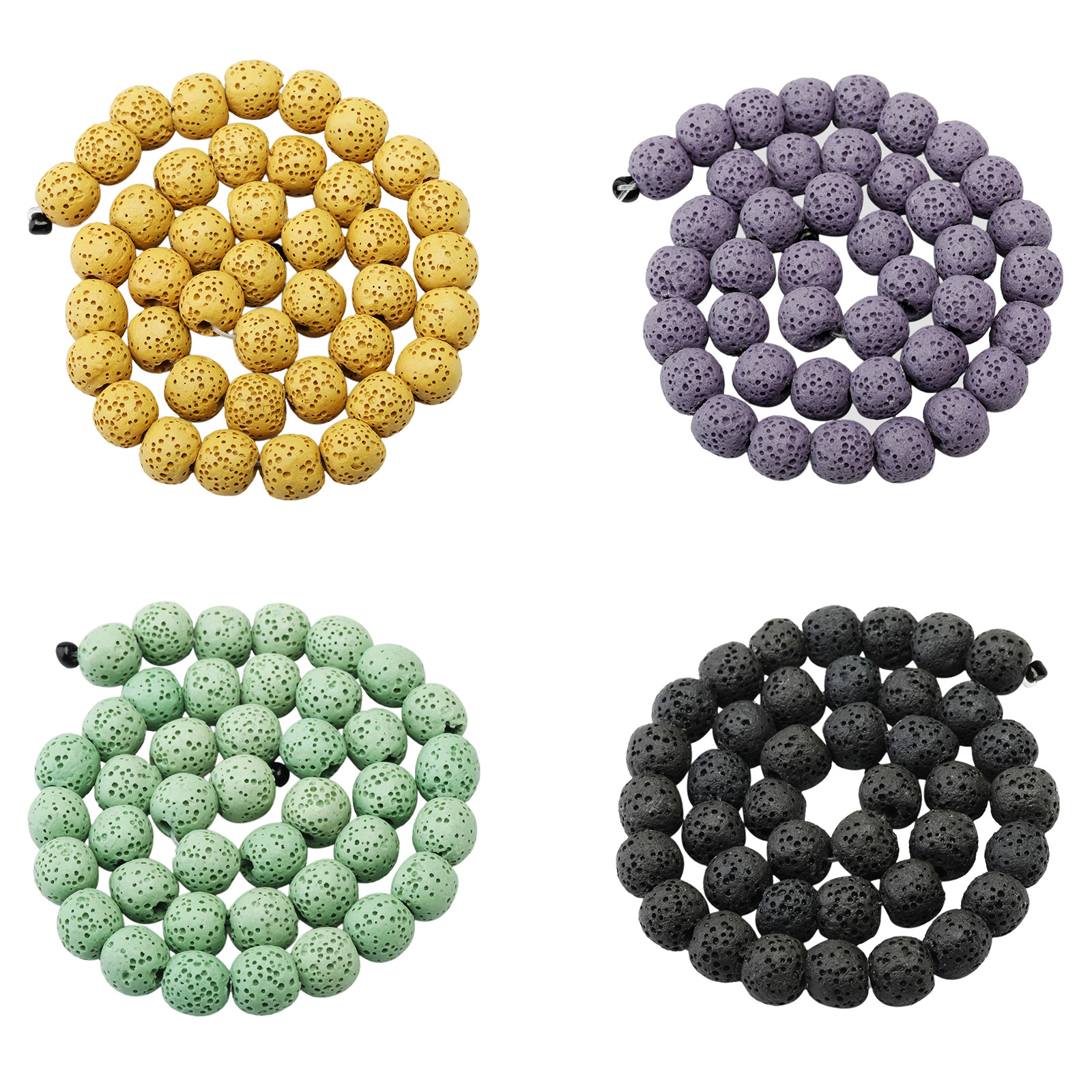 Loose 6MM Natural Rock Lava Stone Round Beads For Making Jewelry Necklace Bracelet Earrings Rings Craft Healing Raw Volcanic Gemstone Quartz Wholesale
