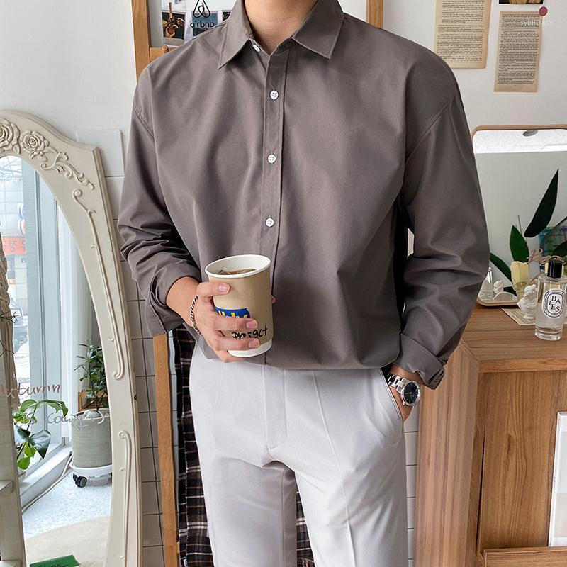 Men's Dress Shirts Fashion Men Brand Shirt Solid Color Loose Long Sleeve Button Chic Streetwear Blouse Korean Style Business Formal W42Men's, Black
Men's Dress Shirts Fashion Men Brand Shirt Solid Color Loose Long Sleeve Button Chic Streetwear Blouse Korean Style Business Formal W42Men's, Black