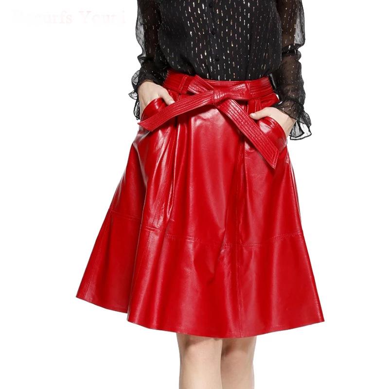 Skirts Spring Female Genuie Leather Midi Skirt Lady Street Saia Bow Belt Retro Vase Big Red/Blue Faldas Girls Pleated Jupe FaldasSkirts, Black
Skirts Spring Female Genuie Leather Midi Skirt Lady Street Saia Bow Belt Retro Vase Big Red/Blue Faldas Girls Pleated Jupe FaldasSkirts, Black