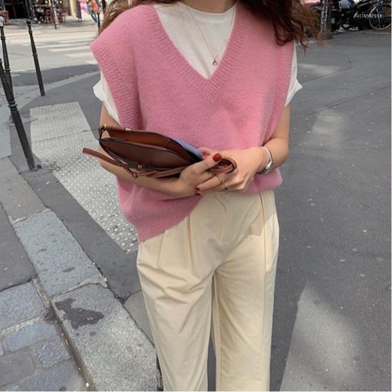 Women's Vests V Neck Girls Pullover Vest Sweater Autumn Winter Pink Knitted Women Sweaters Sleeveless Warm Casual Oversize Luci22
Women's Vests V Neck Girls Pullover Vest Sweater Autumn Winter Pink Knitted Women Sweaters Sleeveless Warm Casual Oversize Luci22