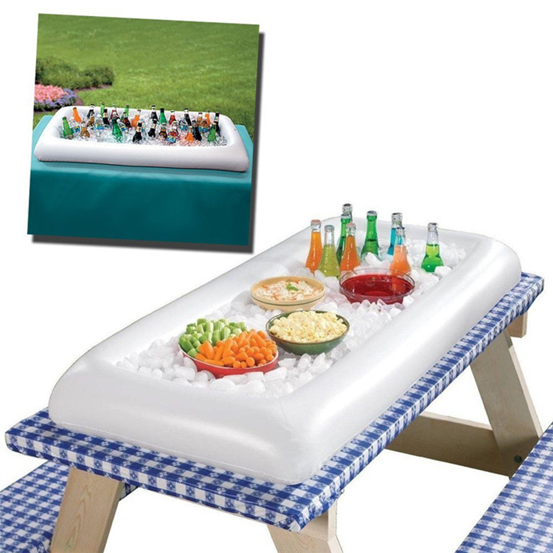 Party Inflatable Salad Bar Buffet Pool Inflatable Ice Bucket Outdoor Swimming Pool Drink Float Holder Food Supplies Toy Stand 220622