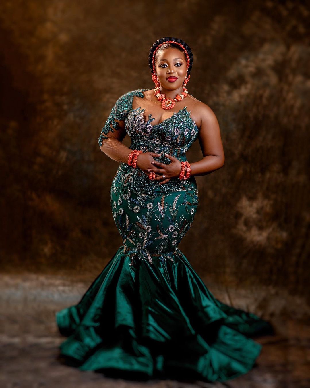 2022 Plus Size Arabic Aso Ebi Dark Green Mermaid Prom Dresses Beaded Crystals Evening Formal Party Second Reception Birthday Engagement Gowns Dress ZJ