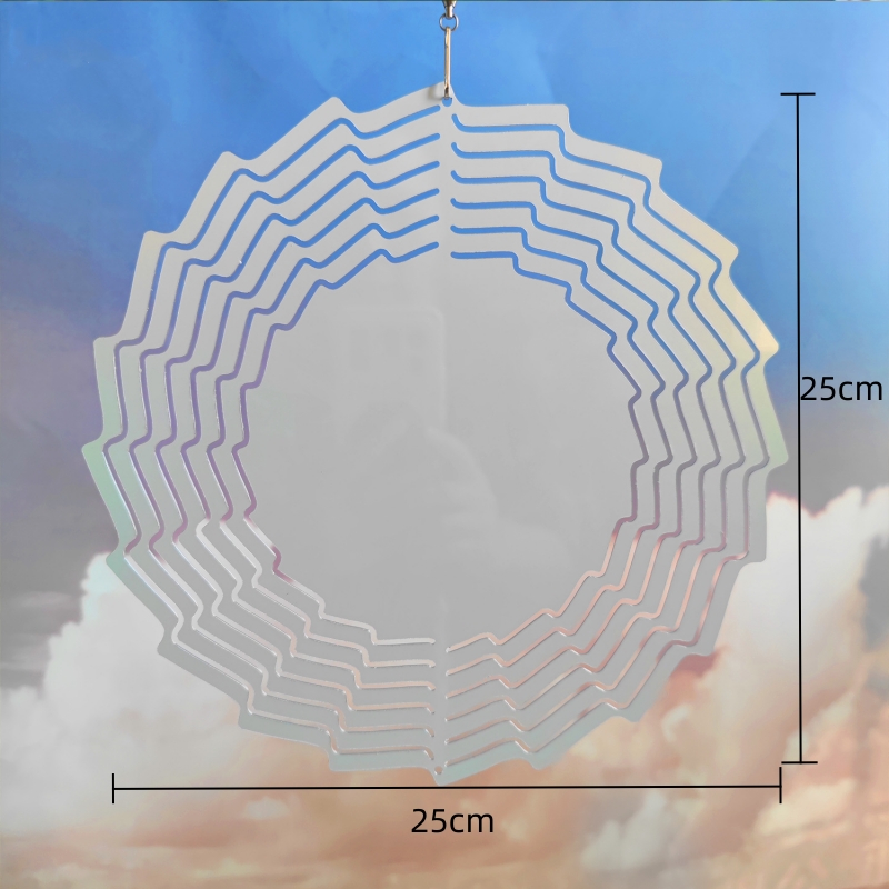 More Sizes DIY Printing 10 Inch Sublimation Blank Aluminum Metal Wind Spinner Outdoor Hanging Decor Wind Chimes for Christmas Decoration
