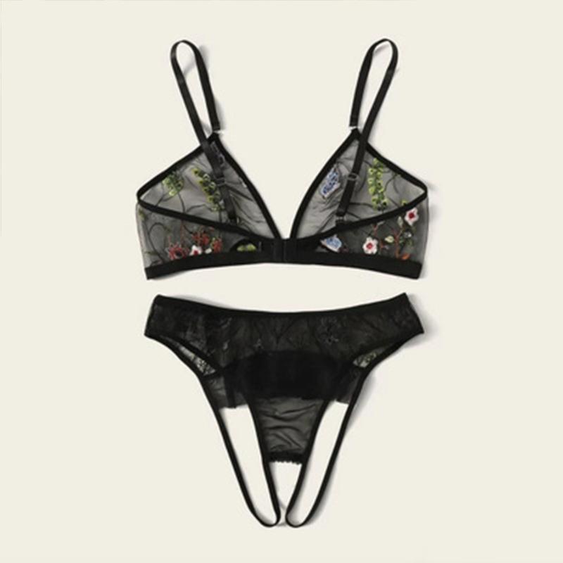 Plus Size Women Sexy Lingerie Transparent Bralette Set Lace Underwear and Panty Sets Sutia Bra Vs Ropa Interior