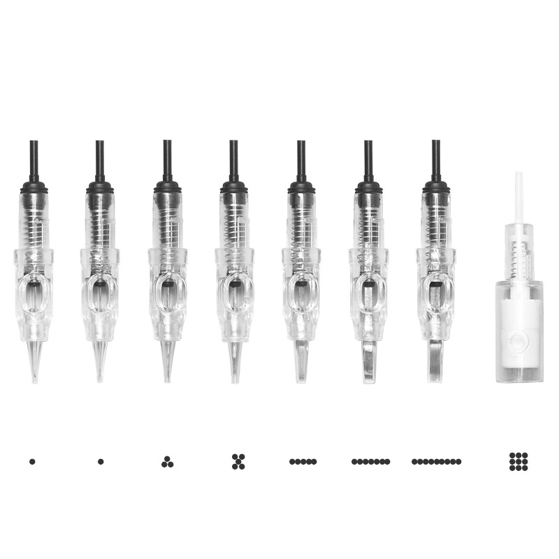 100pcs Disposable Easy Click Permanent Makeup 1RL Needles Eyebrow Lips Tattoo Cartridges Needle For PMU Microblading Machine 220316