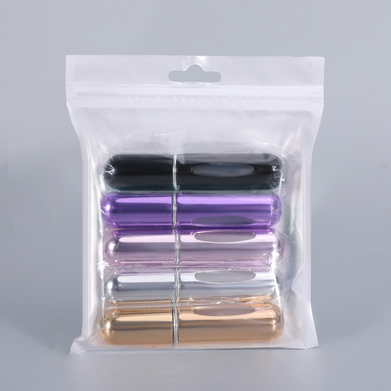 TYCBEU 5pcs Refillable Small Vials Top Quality Perfume Spray Container Aluminum Bottle Empty Tool Travel Liquid Perfume Bottles 220711