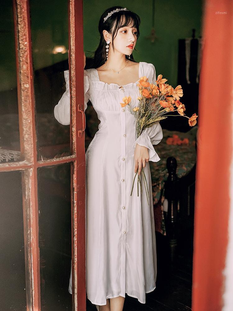 Casual Dresses Spring Autumn Women Dress Retro Fairies High Waist LonguetteTemperament Elegant All-match Oversize Vintage Long Sleeve White
Casual Dresses Spring Autumn Women Dress Retro Fairies High Waist LonguetteTemperament Elegant All-match Oversize Vintage Long Sleeve White