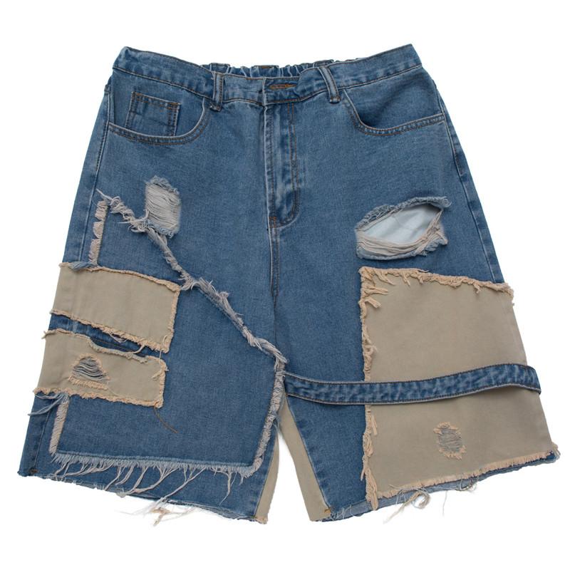 Men's Jeans Mens Hi Street Ripped Denim Shorts Patchwork Distressed Short With Holes Loose Fit Elastic Waist Streetwear BottomsMen's, Black
Men's Jeans Mens Hi Street Ripped Denim Shorts Patchwork Distressed Short With Holes Loose Fit Elastic Waist Streetwear BottomsMen's, Black