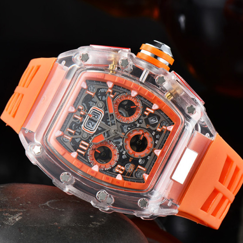 2022 full-featured 6-pin black rubber case for men's high-quality Quartz Hollow Glass Stainless Steel Watch
2022 full-featured 6-pin black rubber case for men's high-quality Quartz Hollow Glass Stainless Steel Watch
