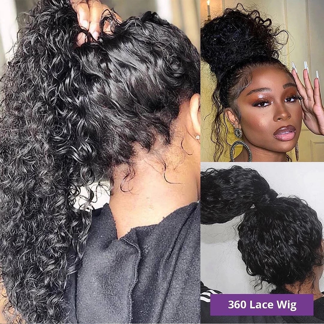 360 Lace Frontal Wig Deep Wave transparent invisible For Women Pre Plucked Hd Brazilian remy Wigs 13x4 Lace Front Curly Human Hair 150%