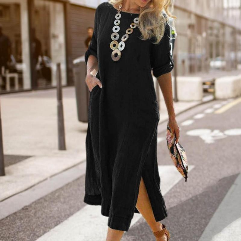 Skirts Fashion Women Dress O Neck Lightweight All-match Slit Hem Loose Fit Long Pullover Casual For Office ClothesSkirts, Black
Skirts Fashion Women Dress O Neck Lightweight All-match Slit Hem Loose Fit Long Pullover Casual For Office ClothesSkirts, Black