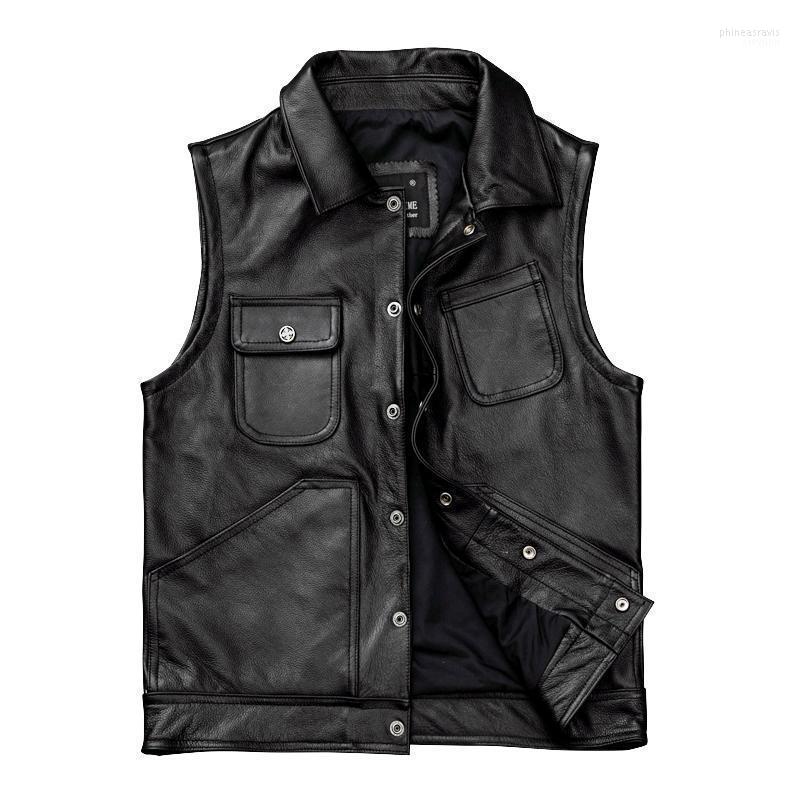 Men's Vests 2022 Black Men American Casual Style Leather Vest Plus Size XXXXL Genuine Cowhide Spring Slim Fit Natural Phin22
Men's Vests 2022 Black Men American Casual Style Leather Vest Plus Size XXXXL Genuine Cowhide Spring Slim Fit Natural Phin22
