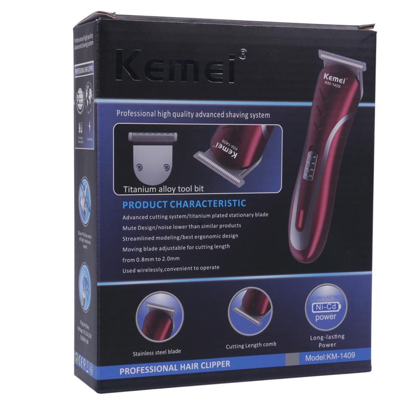 Epacket KM1409 Carbon Steel Men Beard Shaver Head Hair Trimmer Rechargeable Electric Razor Electric Clipper
