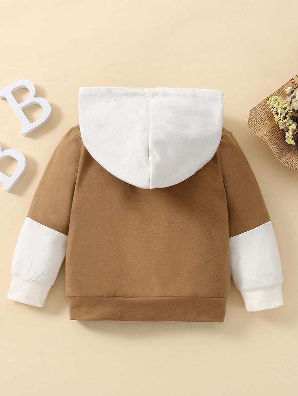 Baby Letter Graphic Colorblock Hoodie SHE